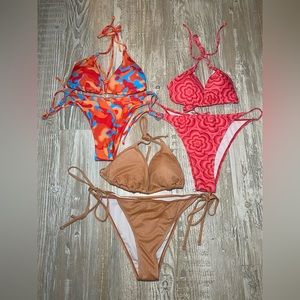 NWT Bikini bundle of 3 Shein M tops, XL bottoms